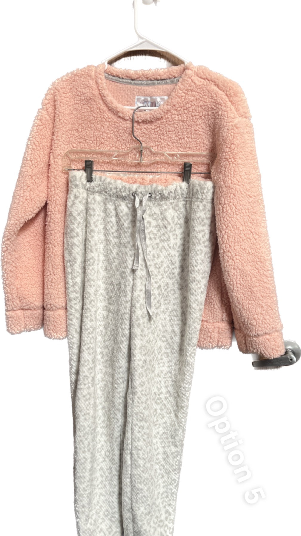 MUK LUKS Women’s PJ Set Faux Sherpa Top & Fleece Jogger Pant