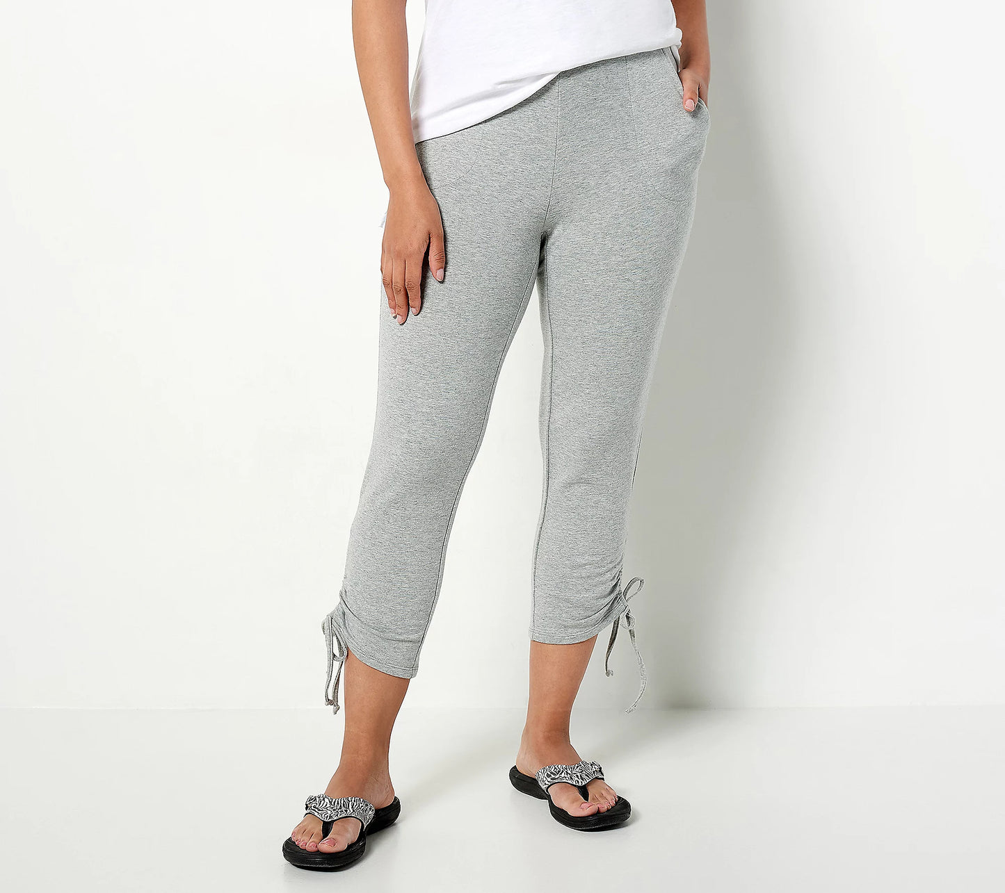 Belle Beach by Kim Gravel Women’s Reg French Terry Crop Pants
