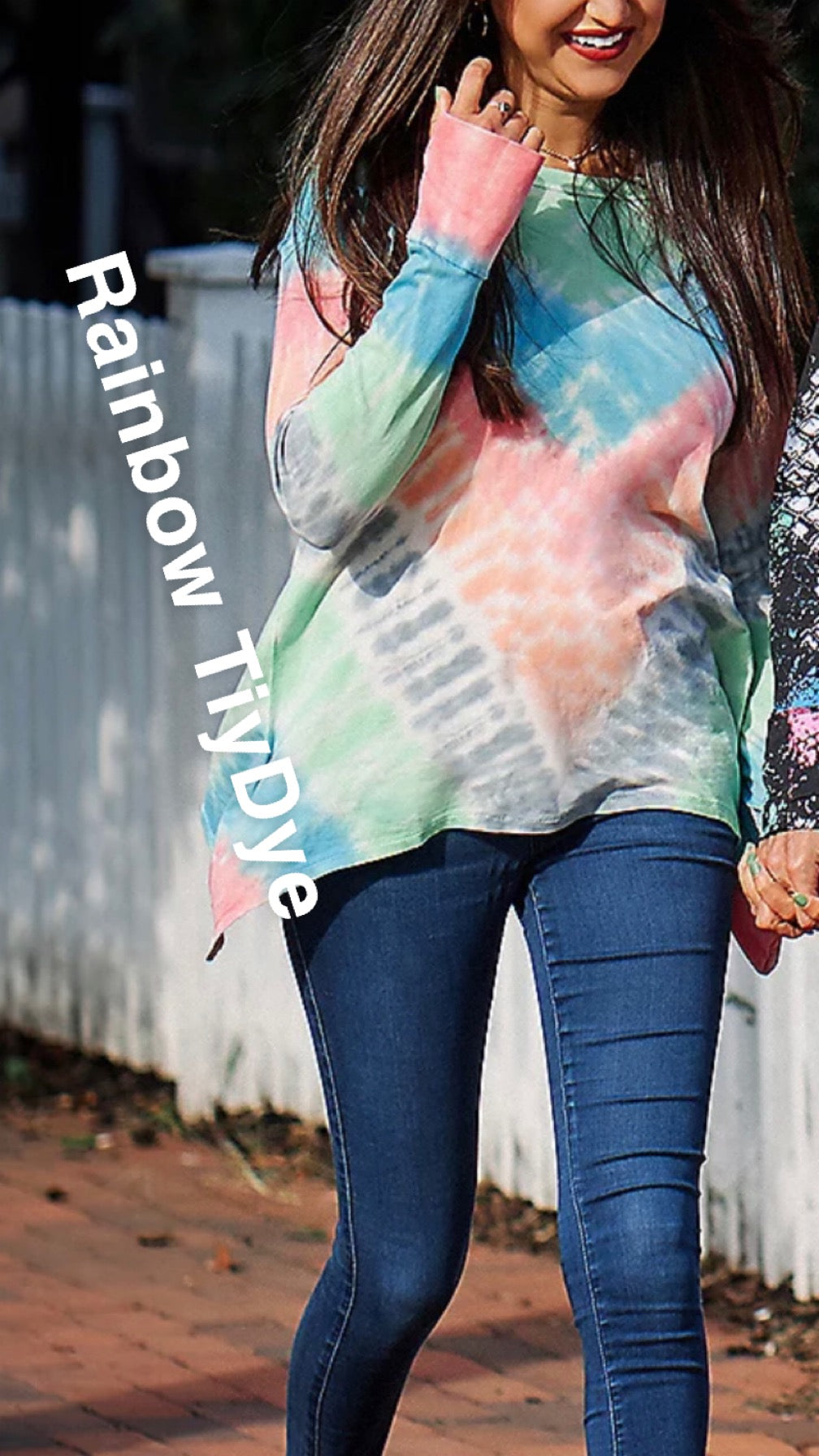 Seed to Style Women’s Organic Cotton Printed Long Sleeve Top w/Sharkbite Hem