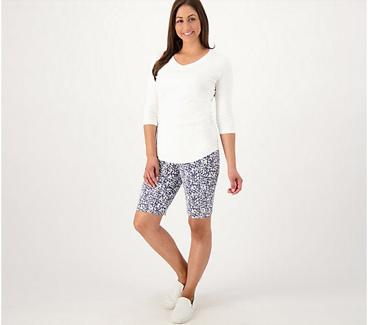 Isaac Mizrahi Live! Women’s Regular 24/7 Stretch Bermuda Shorts