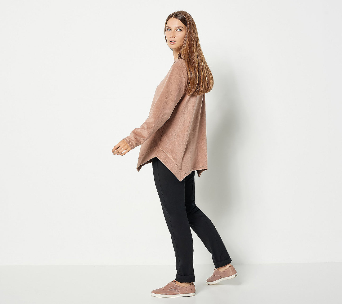 AnyBody Women’s Fleeced Back French Terry Poncho Top