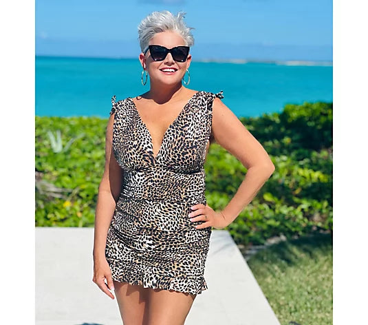 Kim Gravel Women’s x Swimsuits For All Adjustable Ruched Swim Dress