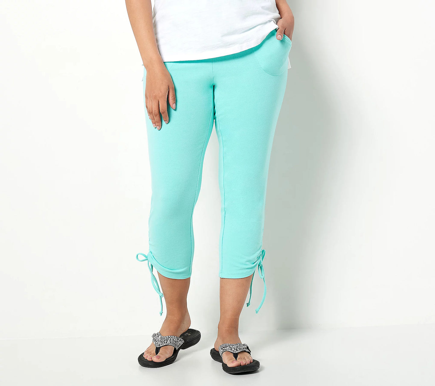Belle Beach by Kim Gravel Women’s Reg French Terry Crop Pants