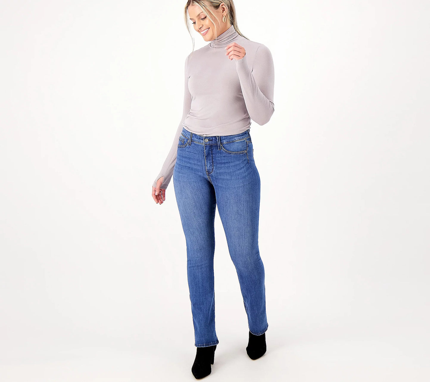 NYDJ Women’s Le Silhouette High Rise Slim Bootcut Jeans- Amour