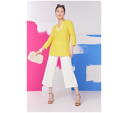 Isaac Mizrahi Live! Women’s Regular Textured Knit Crop Pants