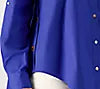 Attitudes by Renee Curved Hem Button Down blue