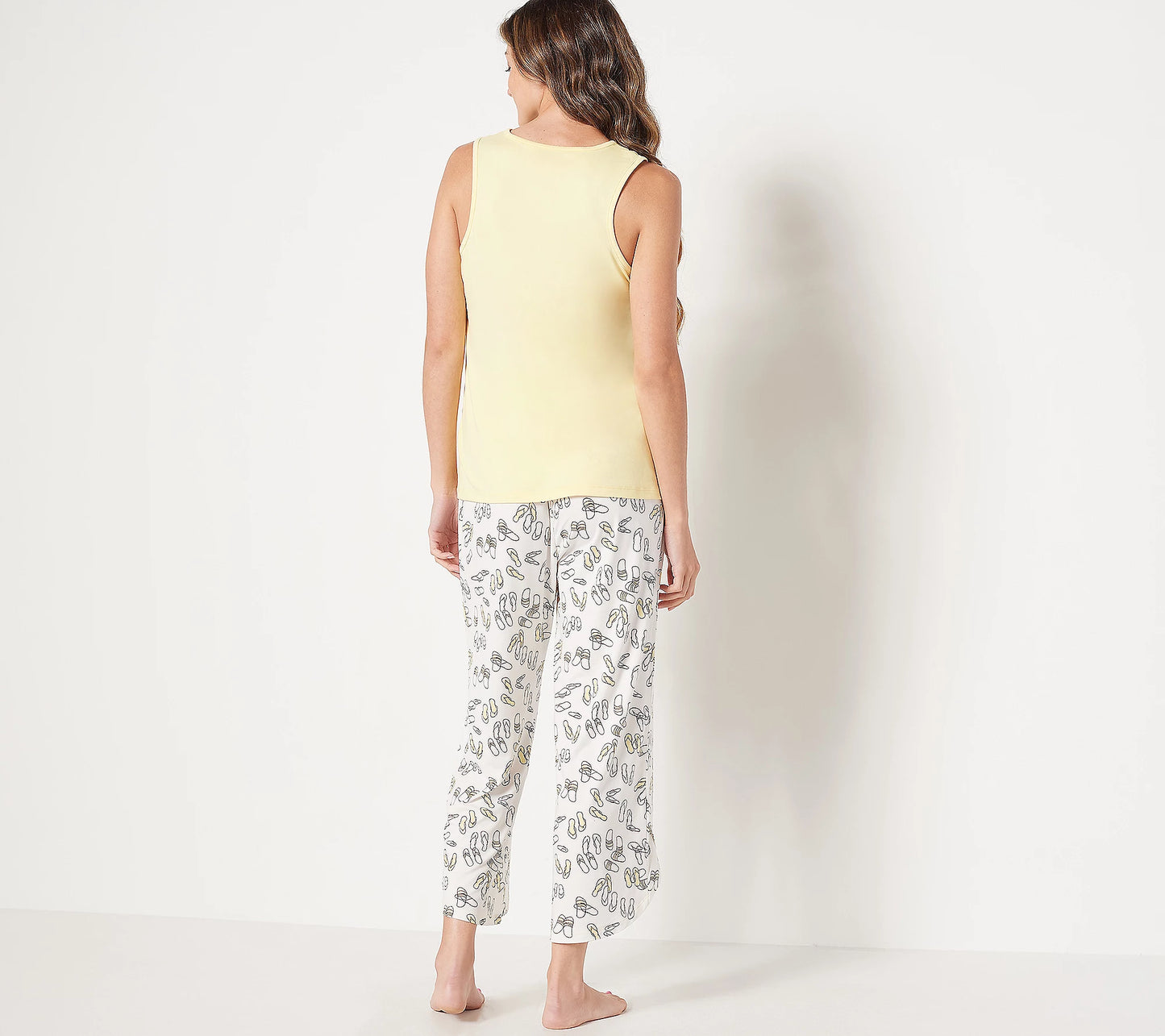 AnyBody Women’s Petite Brushed Jersey Henley Tank and Pant Set