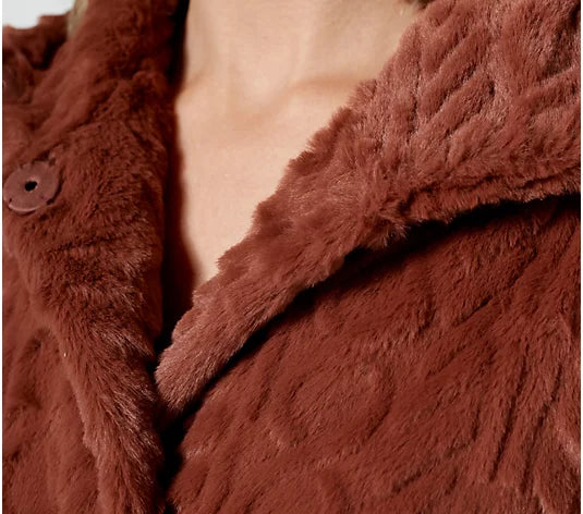 Dennis Basso Women’s Sculpted Cable Faux-Fur Jacket