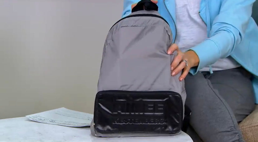 Aimee Kestenberg Women’s Nylon Packable Backpack with Leather Trim