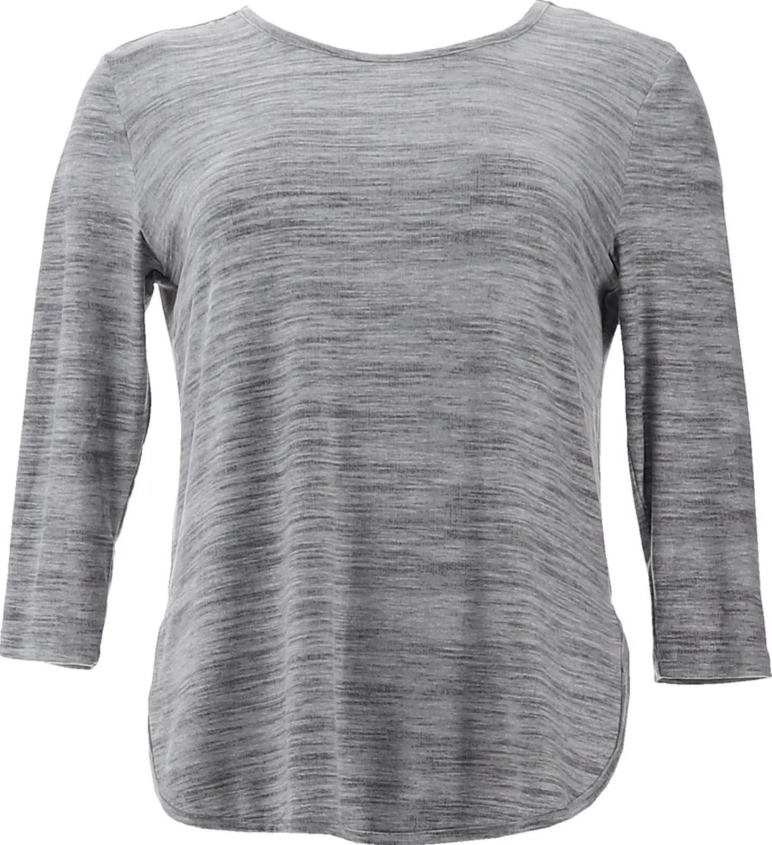 MUK LUKS Cloud Knit Crew-Neck Tunic Hi-Low Hem Heather Women's NEW