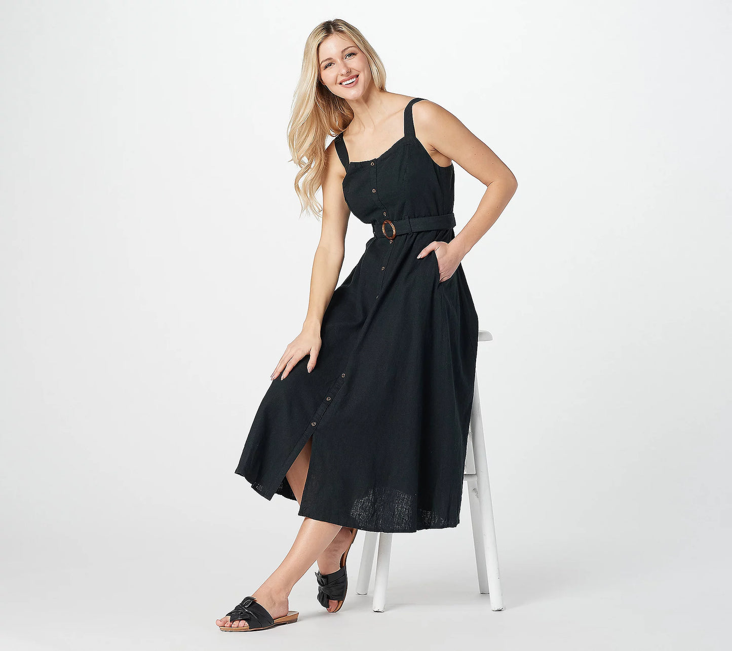 All Worthy Hunter McGrady Women’s Tall Belted Woven Dress