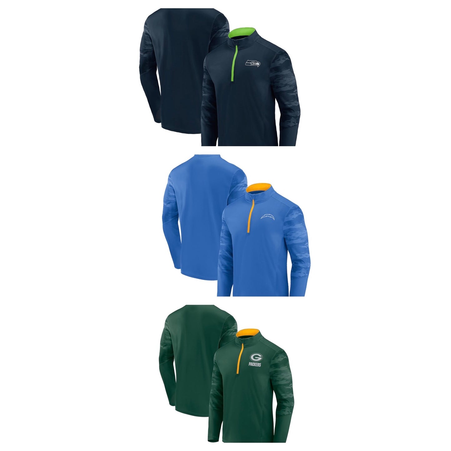 NFL Men's Quarter Zip Long Sleeve Pullover