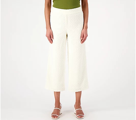 Isaac Mizrahi Live! Women’s Regular Textured Knit Crop Pants