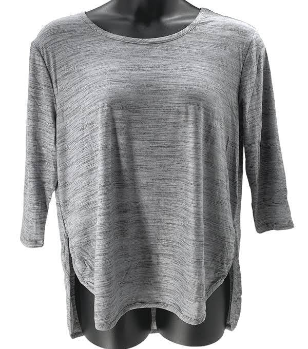 MUK LUKS Cloud Knit Crew-Neck Tunic Hi-Low Hem Heather Women's NEW