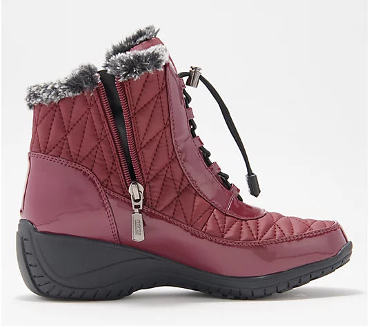 Khombu Women’s Waterproof Winter Ankle Snow Boots Molly- Burgundy