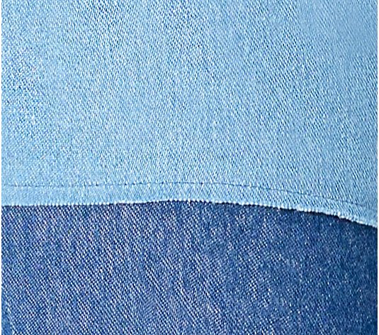 Women with Control Women’s Tummy Control Regular Patchwork Prime Stretch Denim- Midwash