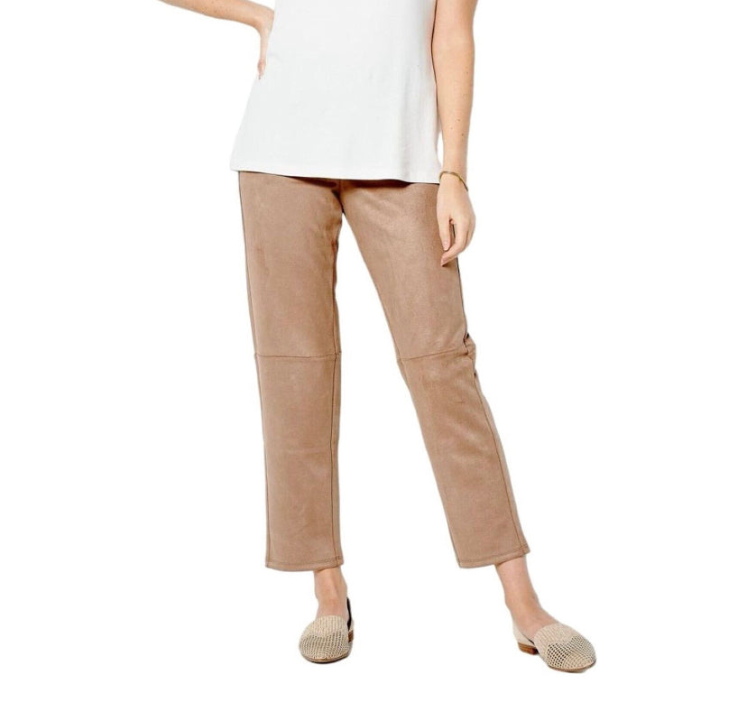 Isaac Mizrahi Live! Women’s Faux Suede Straight Ankle Pants