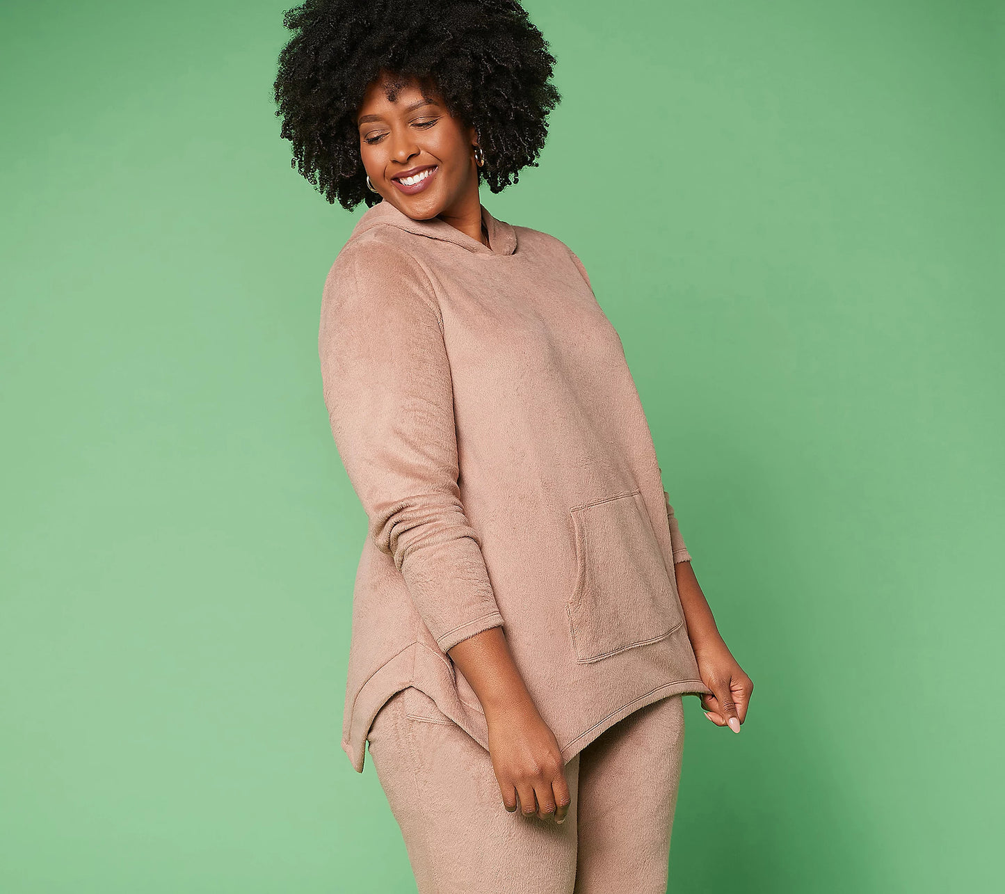 AnyBody Women’s Fleeced Back French Terry Poncho Top