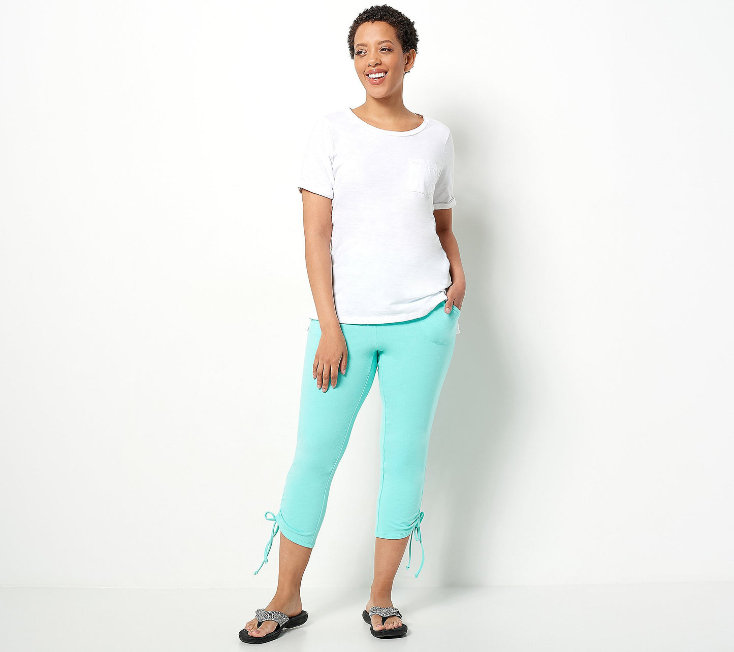 Belle Beach by Kim Gravel Women’s Reg French Terry Crop Pants