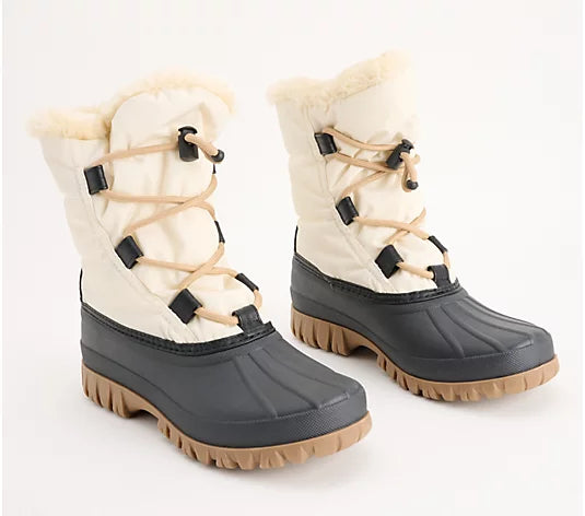 Cougar Women’s Waterproof Bungee Winter Boots Cinch- Bone size 8