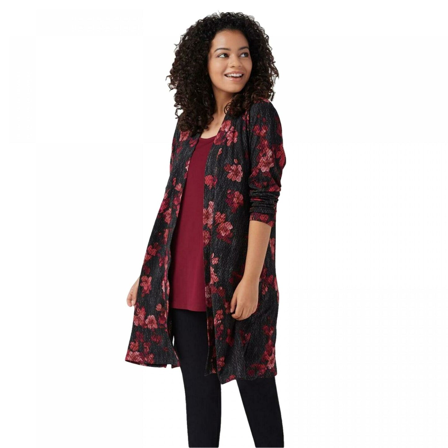 Susan Graver Petite Printed Novelty Knit Cardigan and Women's Tank Set