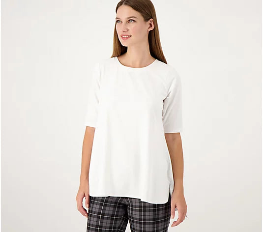 Attitudes by Renee Women’s Washed Cotton Crew Neck Top
