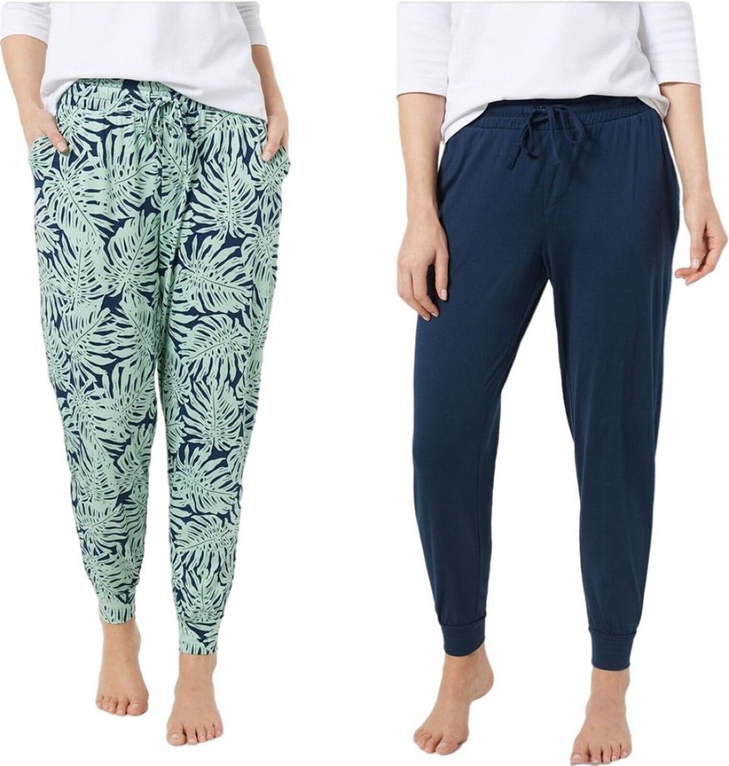 AnyBody Brushed Jersey Joggers w/Tie Women's Set of 2