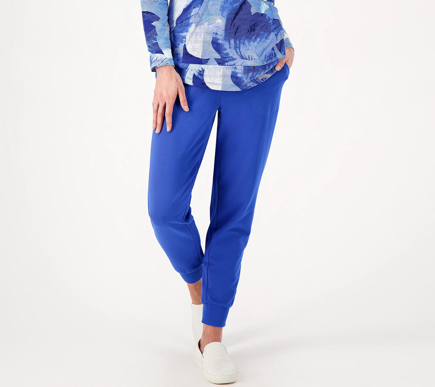 Sport Savvy Women’s All Day Women’s French Terry Pull On Jogger with Pockets- Cobalt Blue