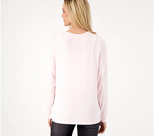 Belle by Kim Gravel Women’s Brushed Knit Side Grommet Top