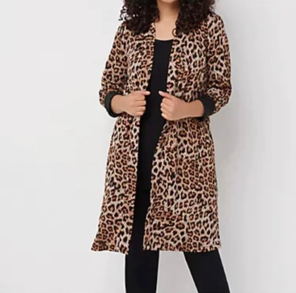Susan Graver Petite Printed Novelty Knit Cardigan and Women's Tank Set