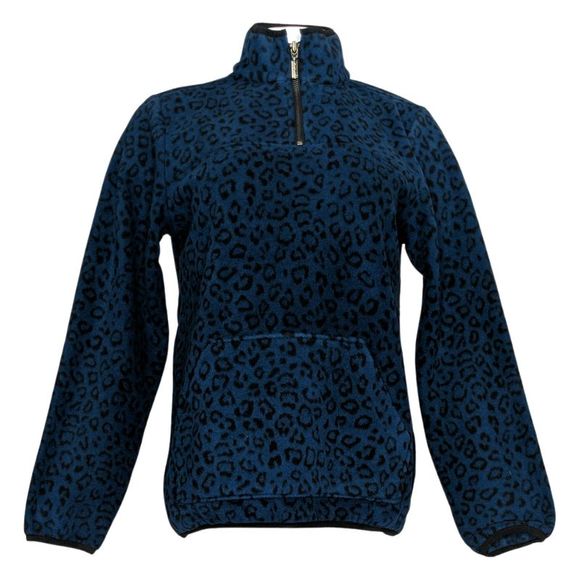 Susan Graver Weekend Printed Polar Fleece 3/4-Zip Pullover Women's Top