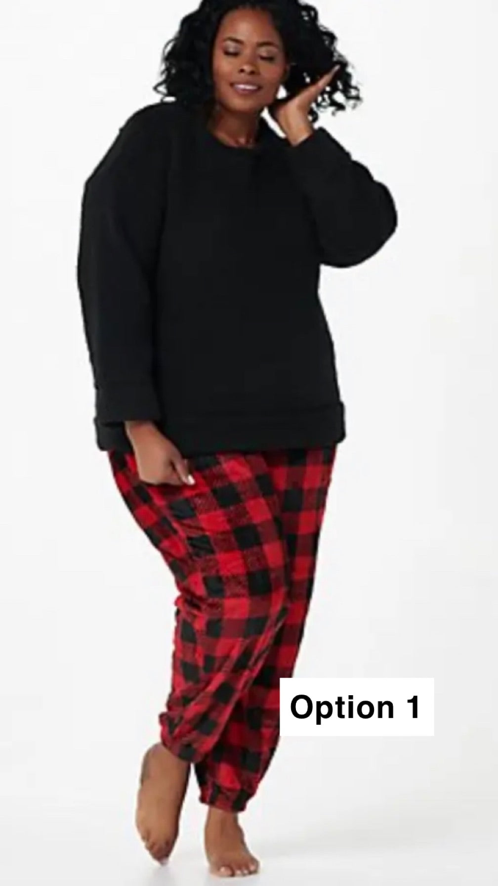 MUK LUKS Women’s PJ Set Faux Sherpa Top & Fleece Jogger Pant