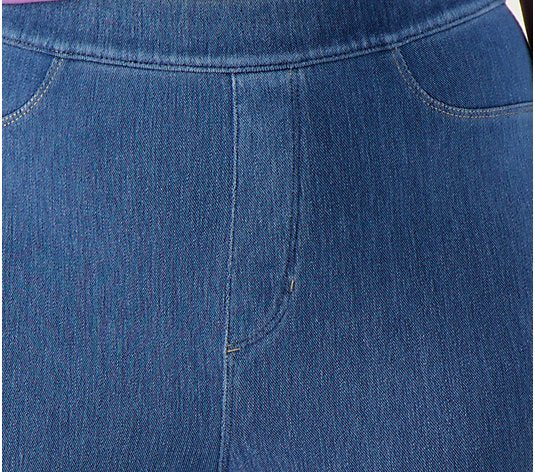 Susan Graver Women’s Regular Cool Touch Denim Pull-On Ankle Jean