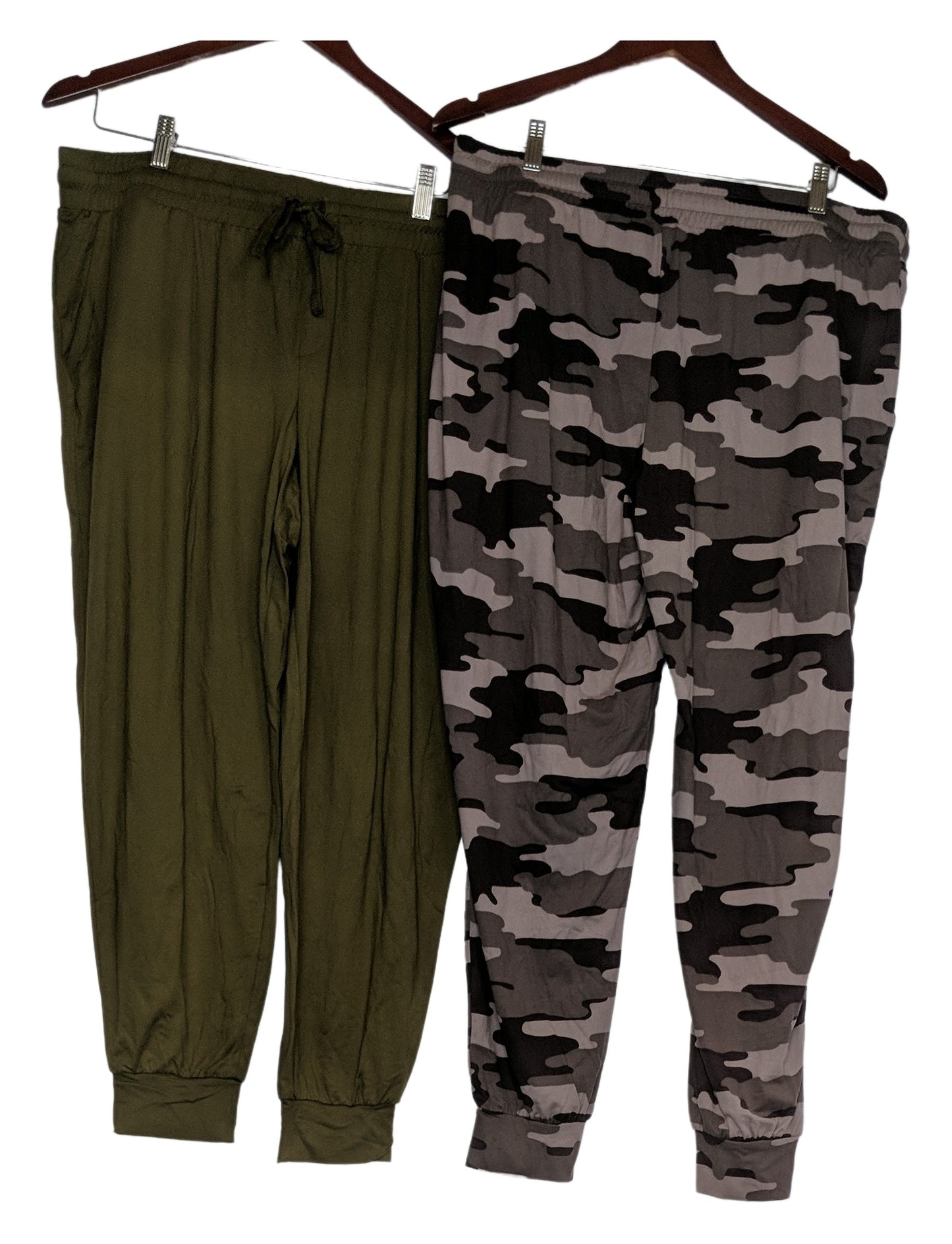 AnyBody Brushed Jersey Joggers w/Tie Women's Set of 2