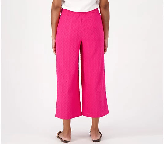 Isaac Mizrahi Live! Women’s Regular Textured Knit Crop Pants
