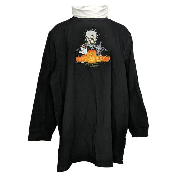 Quacker Factory French Terry Sweatshirt with Turtleneck Women's