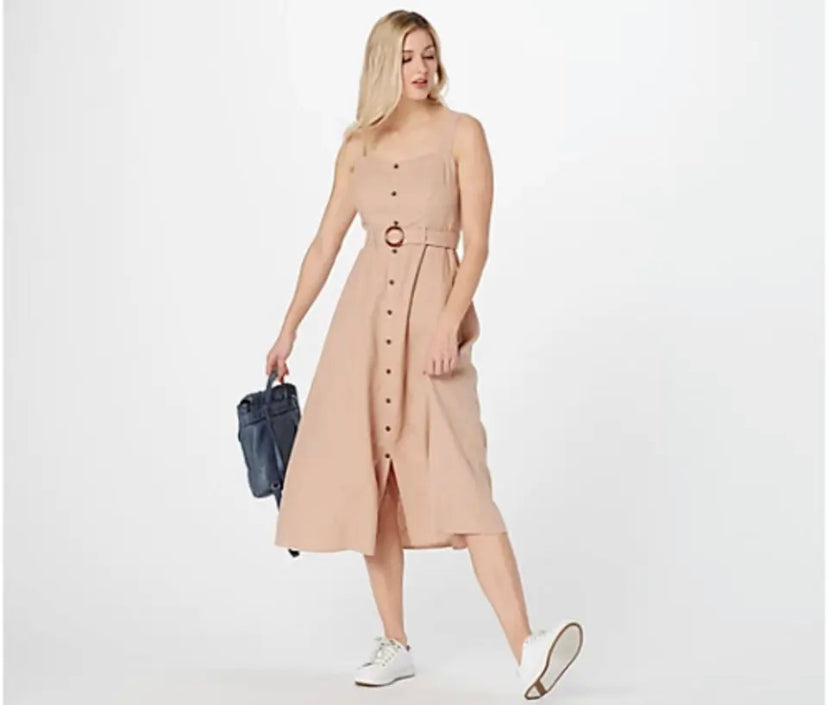 All Worthy Hunter McGrady Women’s Tall Belted Woven Dress