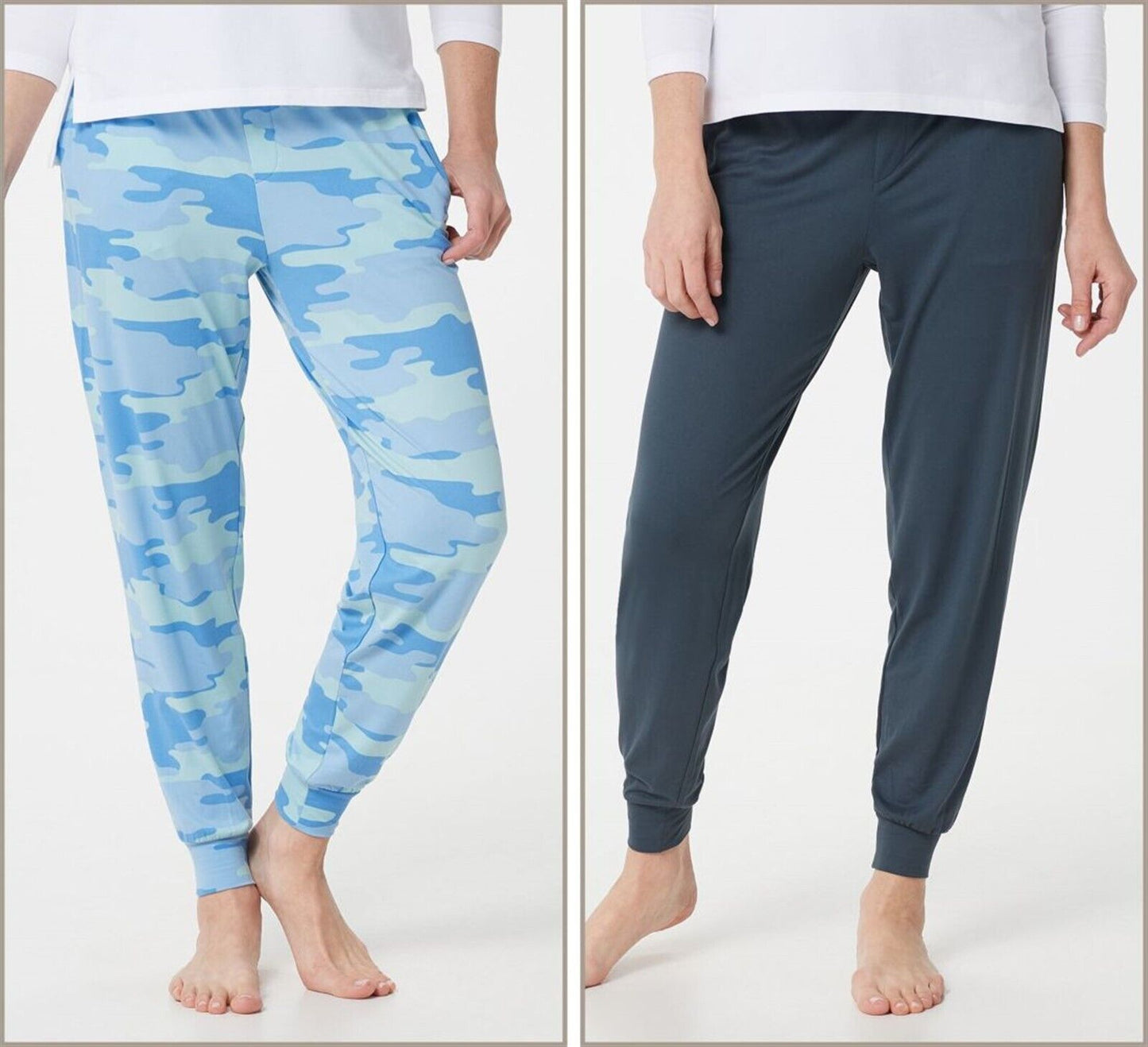 AnyBody Brushed Jersey Joggers w/Tie Women's Set of 2