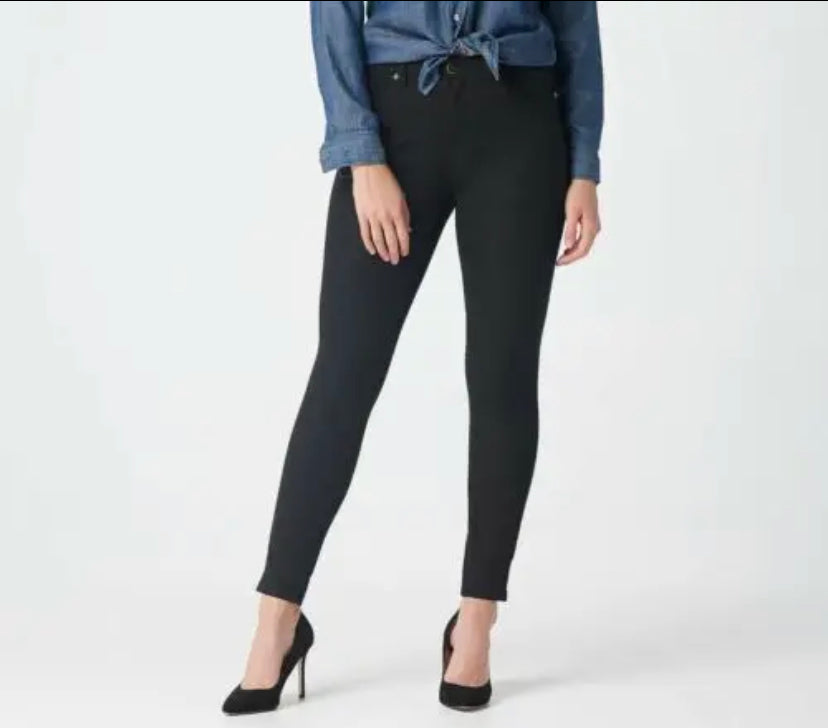 G.I.L.I. Women’s Dual Stretch Colored Denim Ankle Pants- Noir Black