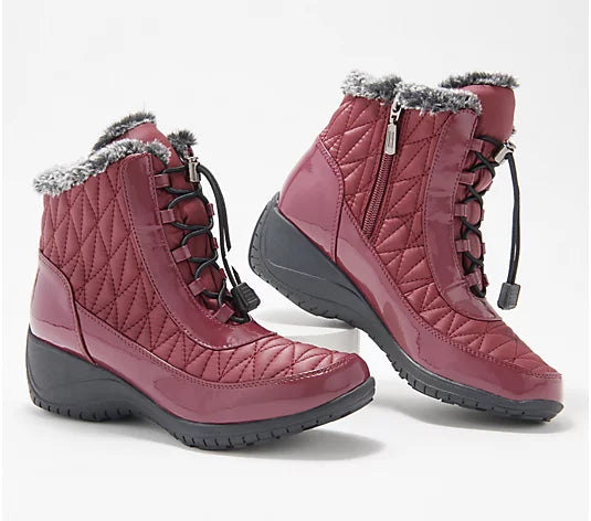 Khombu Women’s Waterproof Winter Ankle Snow Boots Molly- Burgundy