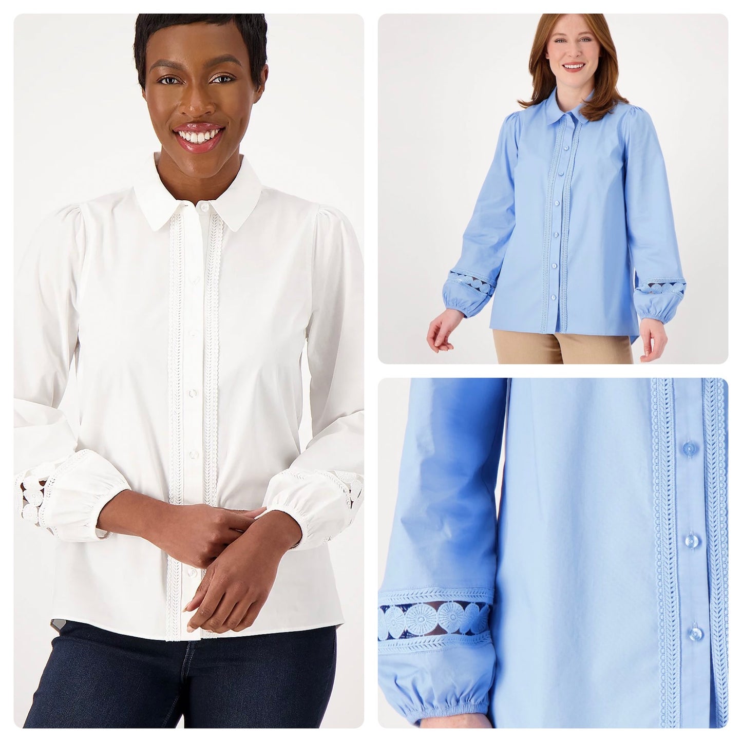 Isaac Mizrahi Live! Women’s Regular Stretch Poplin Tunic w/Circle Lace Trim