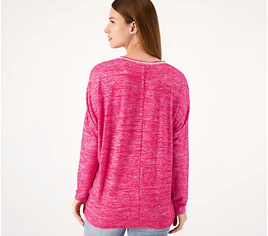 Laurie Felt Women’s Heather V-Neck Dolman Lightweight Sweater