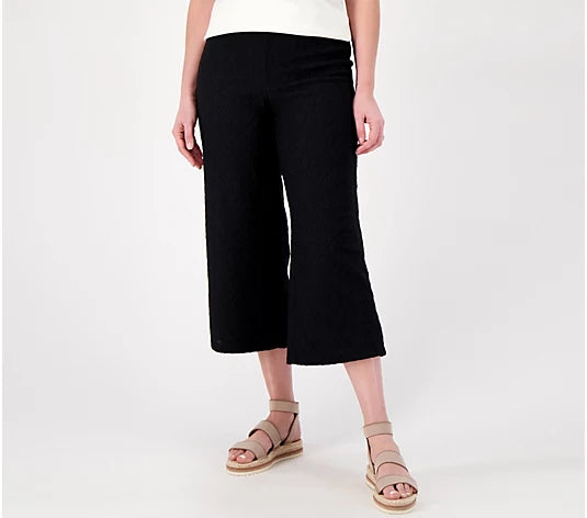 Isaac Mizrahi Live! Women’s Regular Textured Knit Crop Pants