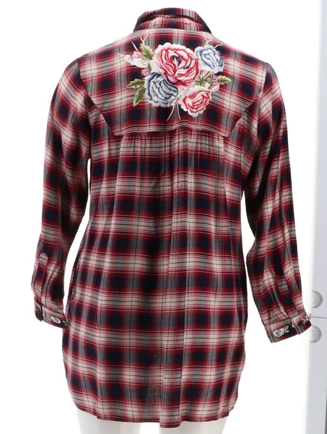Tolani Collection Button Front Tunic Embroidery Women's