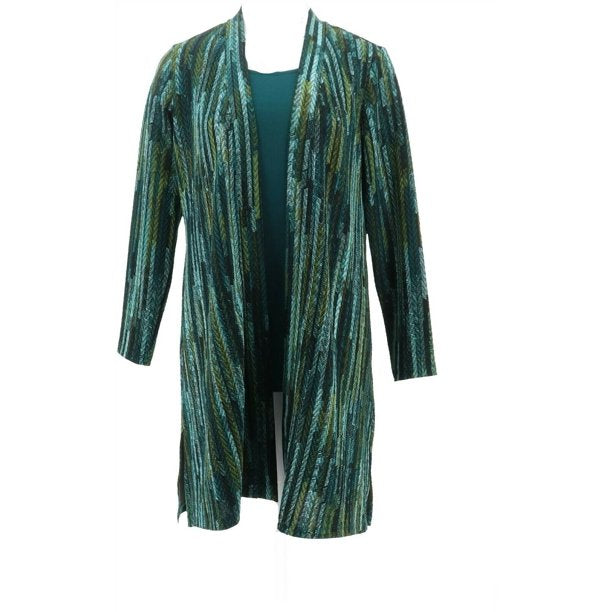 Susan Graver Petite Printed Novelty Knit Cardigan and Women's Tank Set
