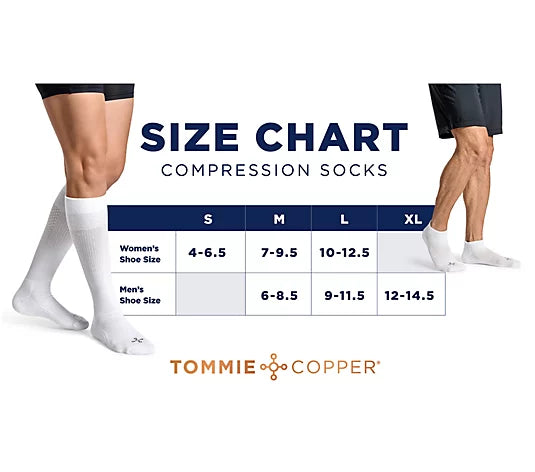 Tommie Copper S/4 Ultraguard Compression Wide OTC Socks w/Infrared Tech