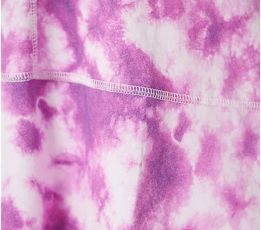 LOGO by Lori Goldstein Women’s Cotton Modal Printed Tie-Dye 3/4-Sleeve Top