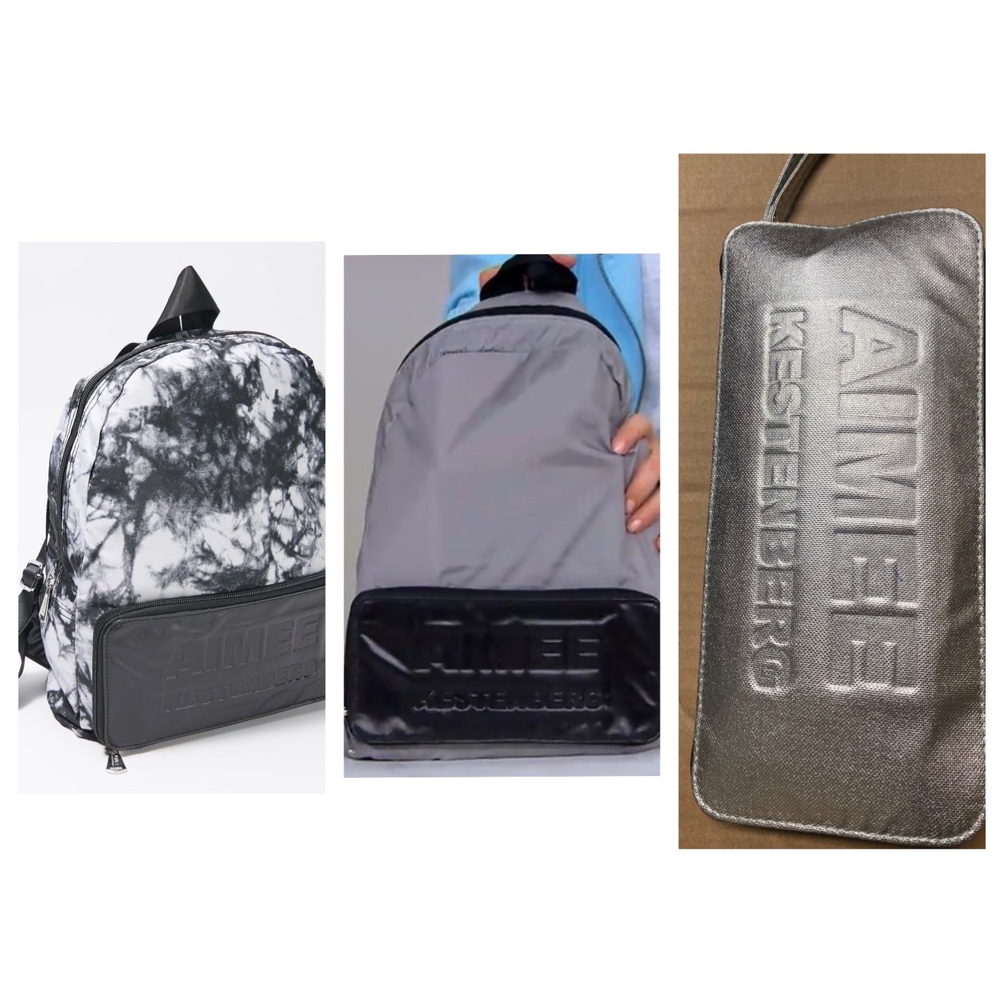 Aimee Kestenberg Women’s Nylon Packable Backpack with Leather Trim