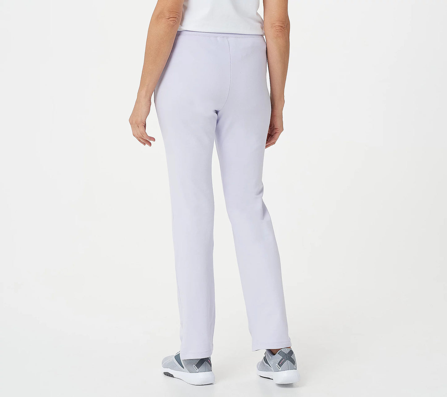 Denim & Co. Women’s Active French Terry Lightly Boot Cut Pants- Lilac