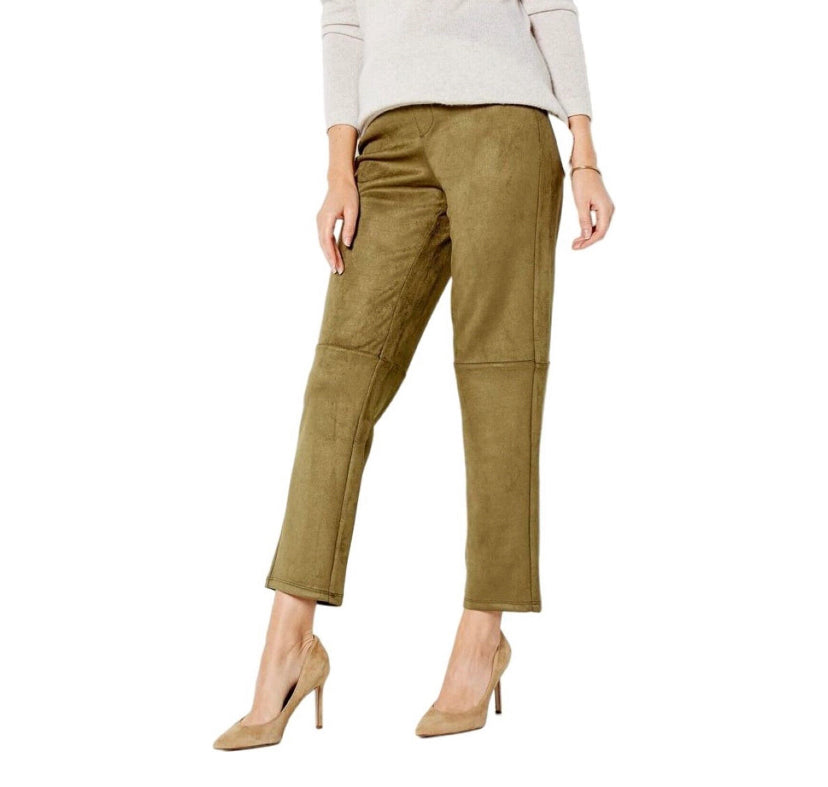 Isaac Mizrahi Live! Women’s Faux Suede Straight Ankle Pants